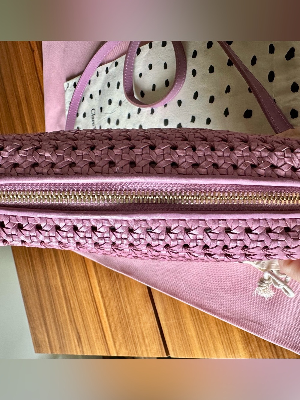 Clare V. Midi Sac in Wild Thistle (orchid) Rattan - Like New - Picture 5 of 13